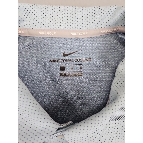 Nike Golf Men's XL Zonal Cooling Polo Shirt Blue Short Sleeve Mesh Performance - Picture 2 of 11
